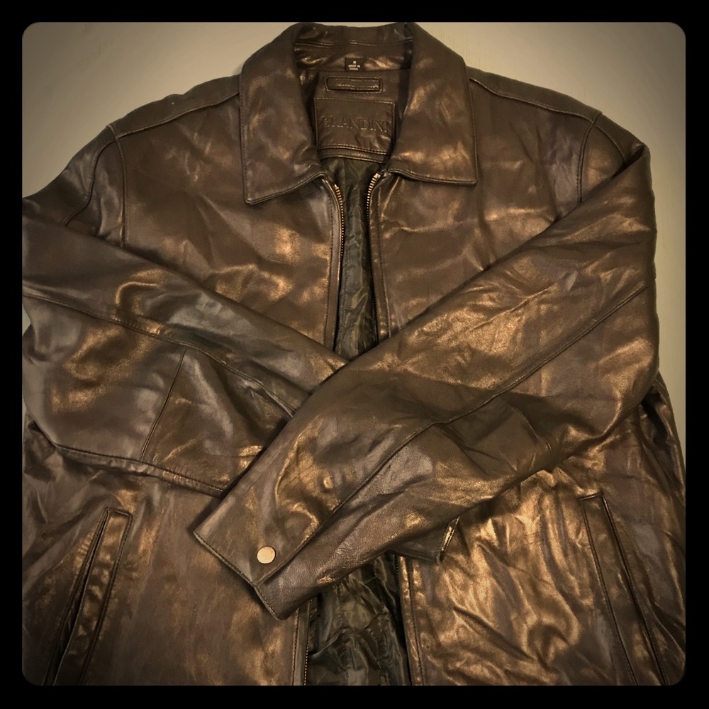 Brandini black leather jacket size M